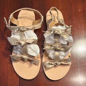 Gold Leather Sandals